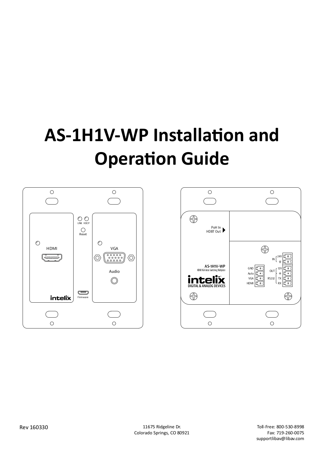 Intelix AS-1H1V-WP User Manual