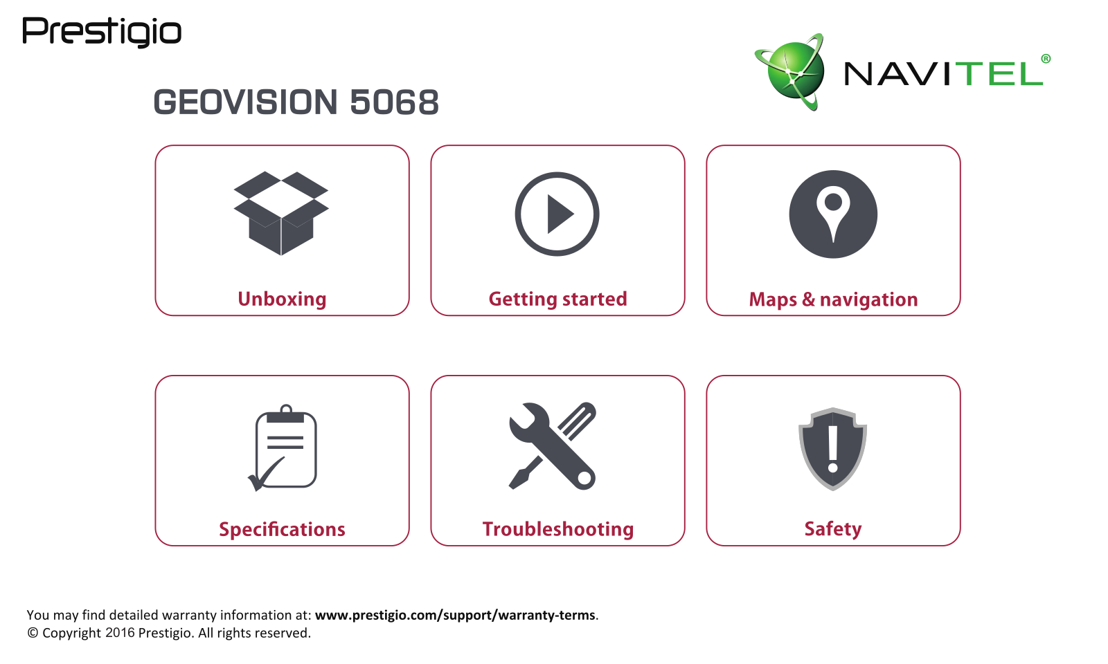 Prestigio GeoVision 5068 Navitel Instruction Manual