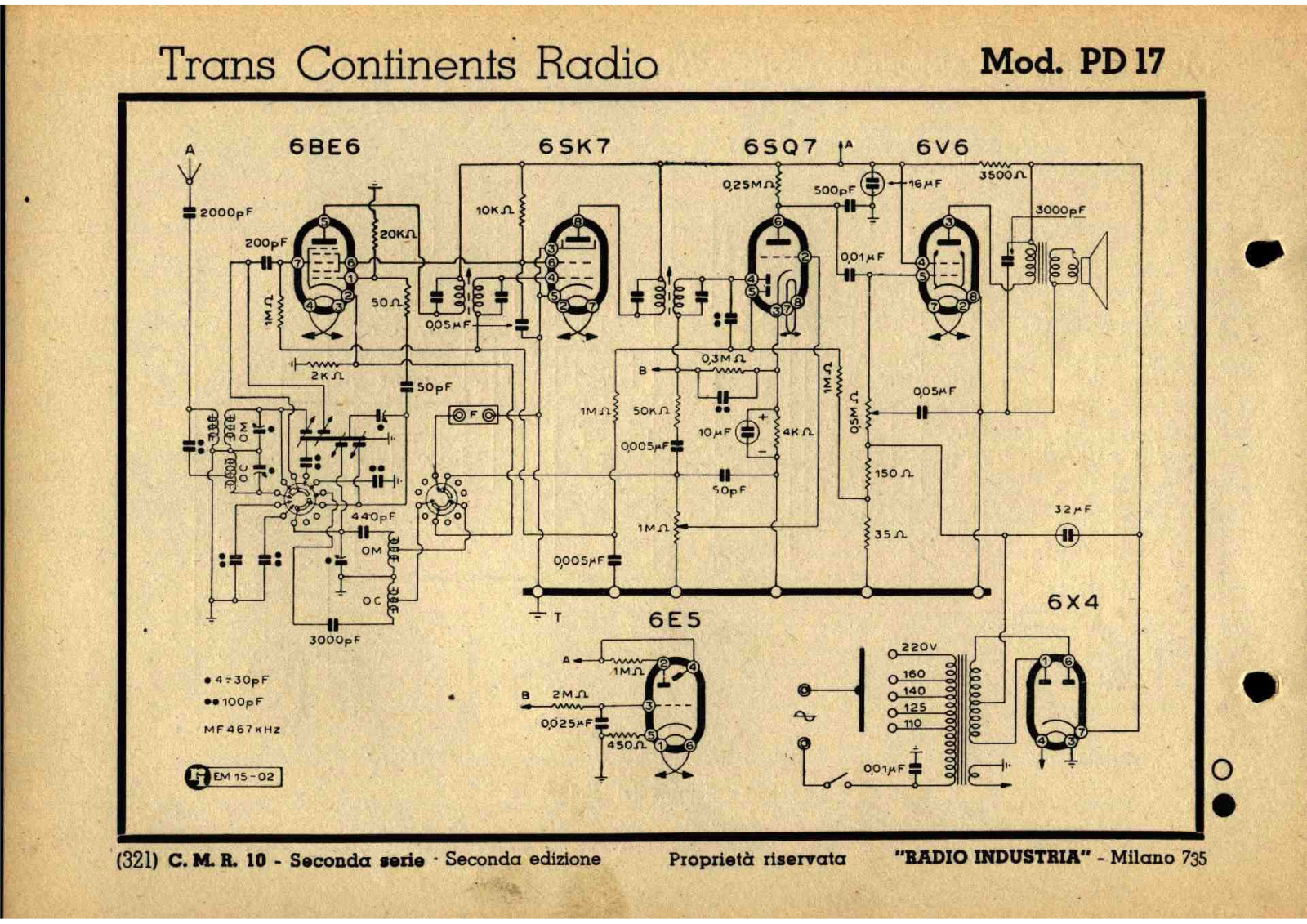 Trans Continents Radio pd17 schematic