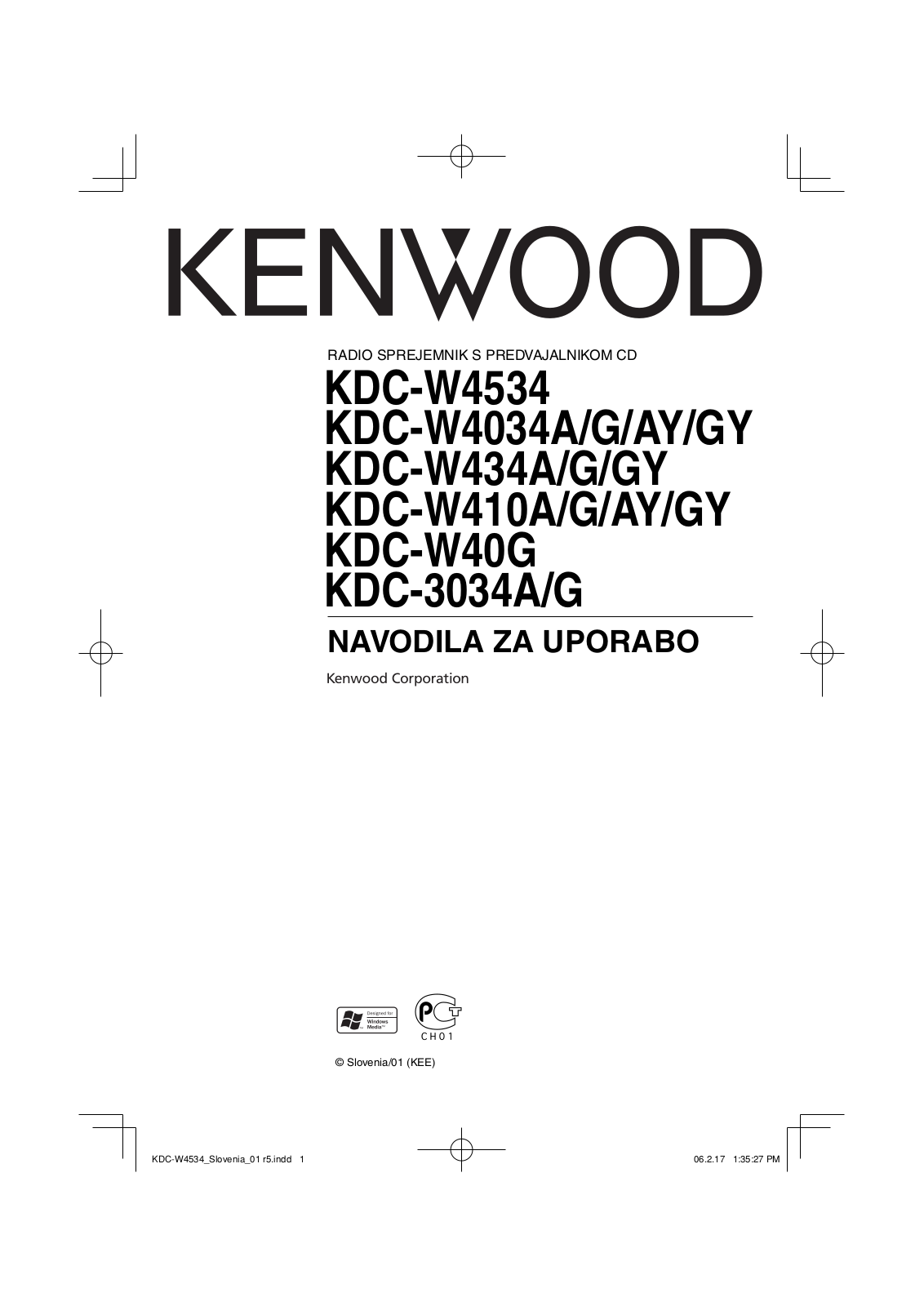 Kenwood KDC-W4034, KDC-W4534, KDC-3034, KDC-W410, KDC-W40G User Manual