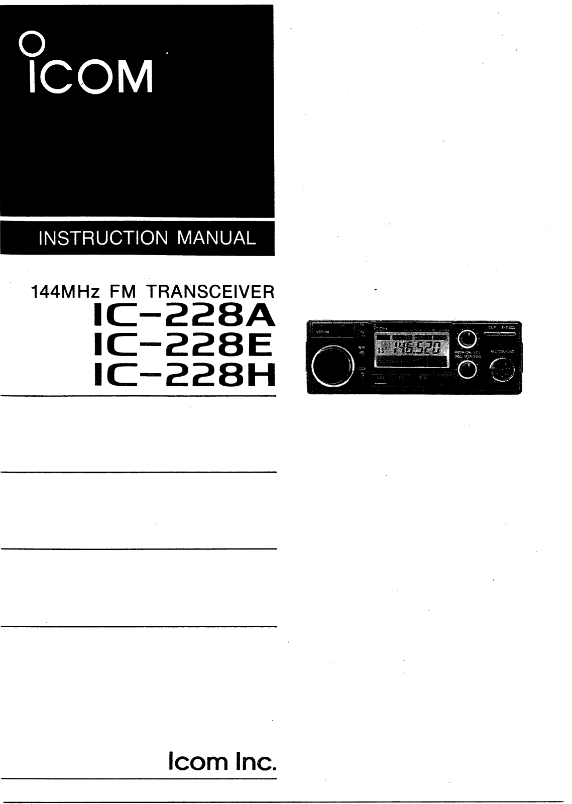 Icom IC-228A-E-H User Manual