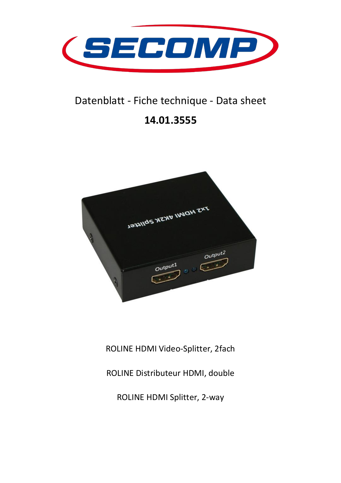 ROLINE 14013555 Datasheet - ManualMachine.com