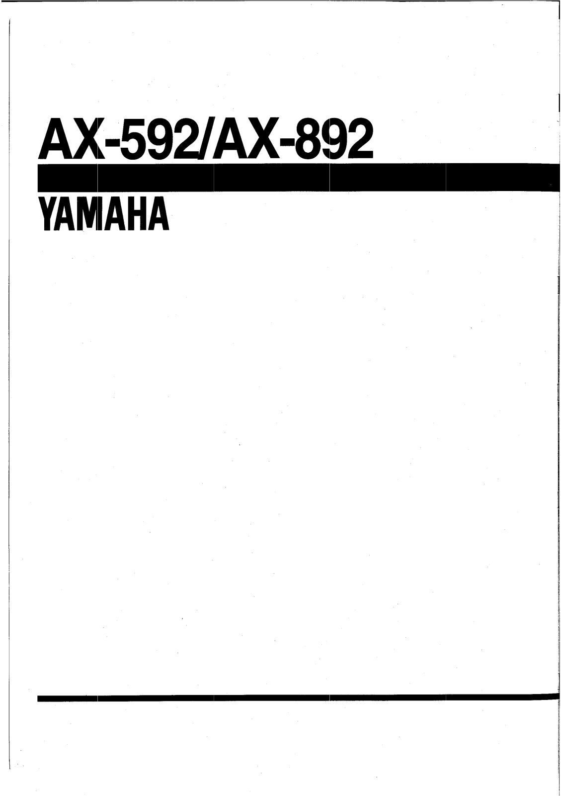 Yamaha AX-592, AX-892 Service manual