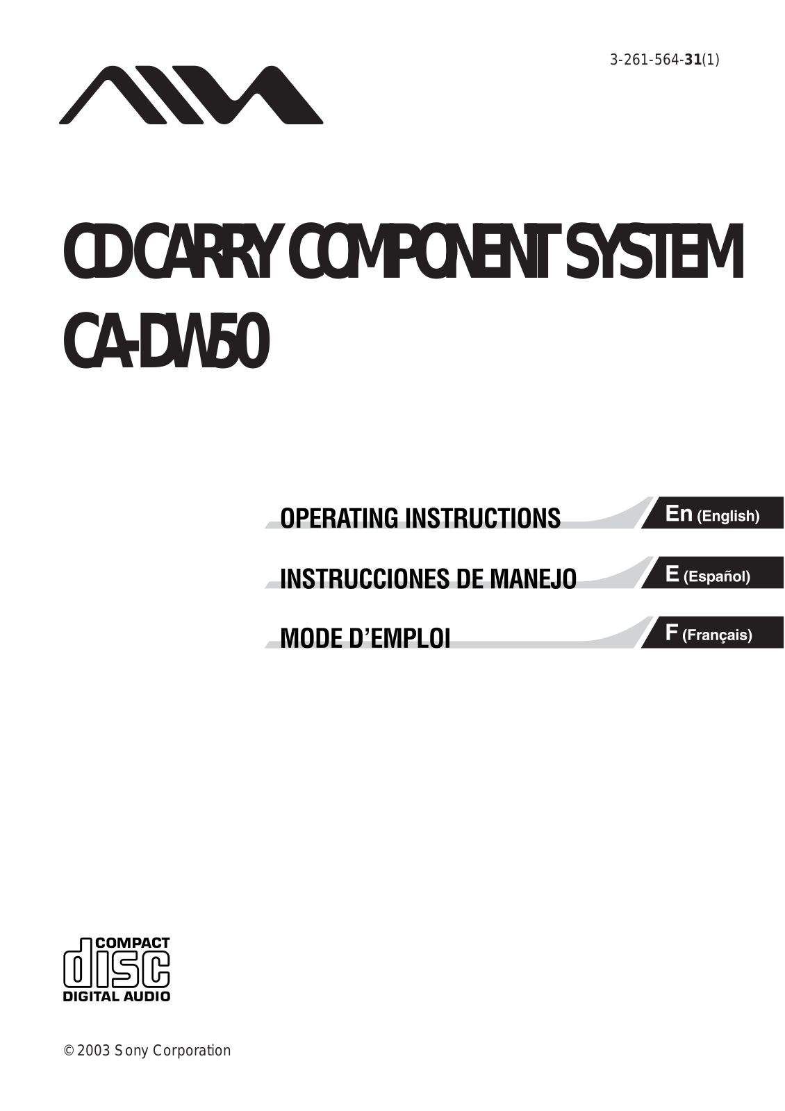 Sony CA-DW50 User Manual