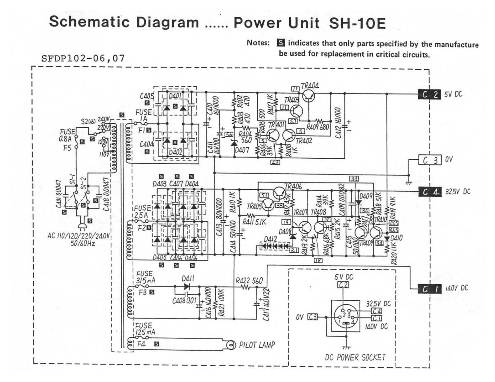 Technics SH-10-E Schematic