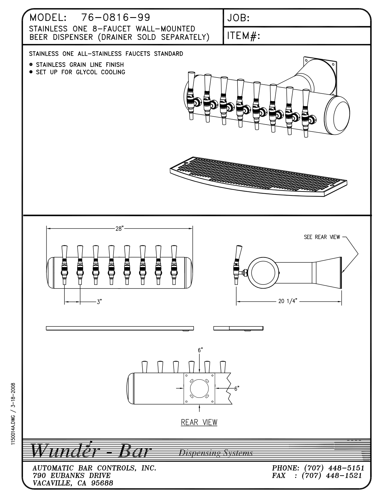 Wunder Bar 76-0816-99 User Manual