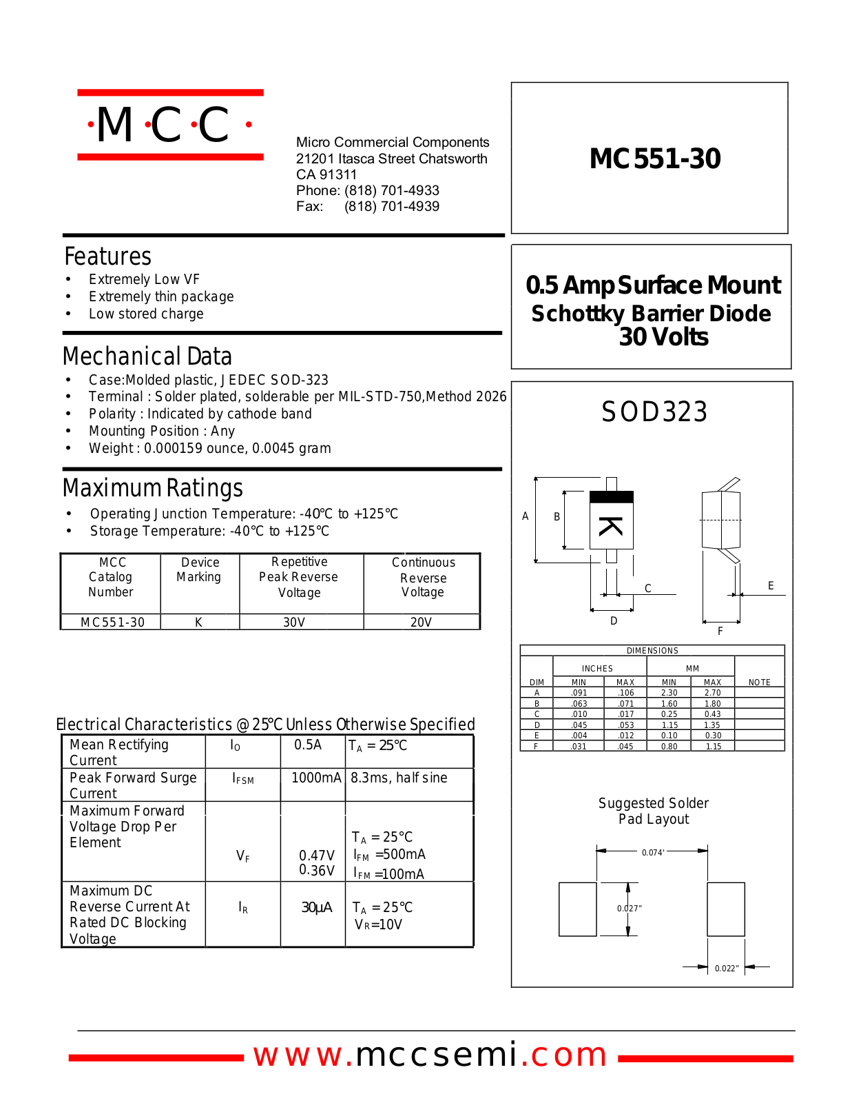 MCC MC551-30 Datasheet