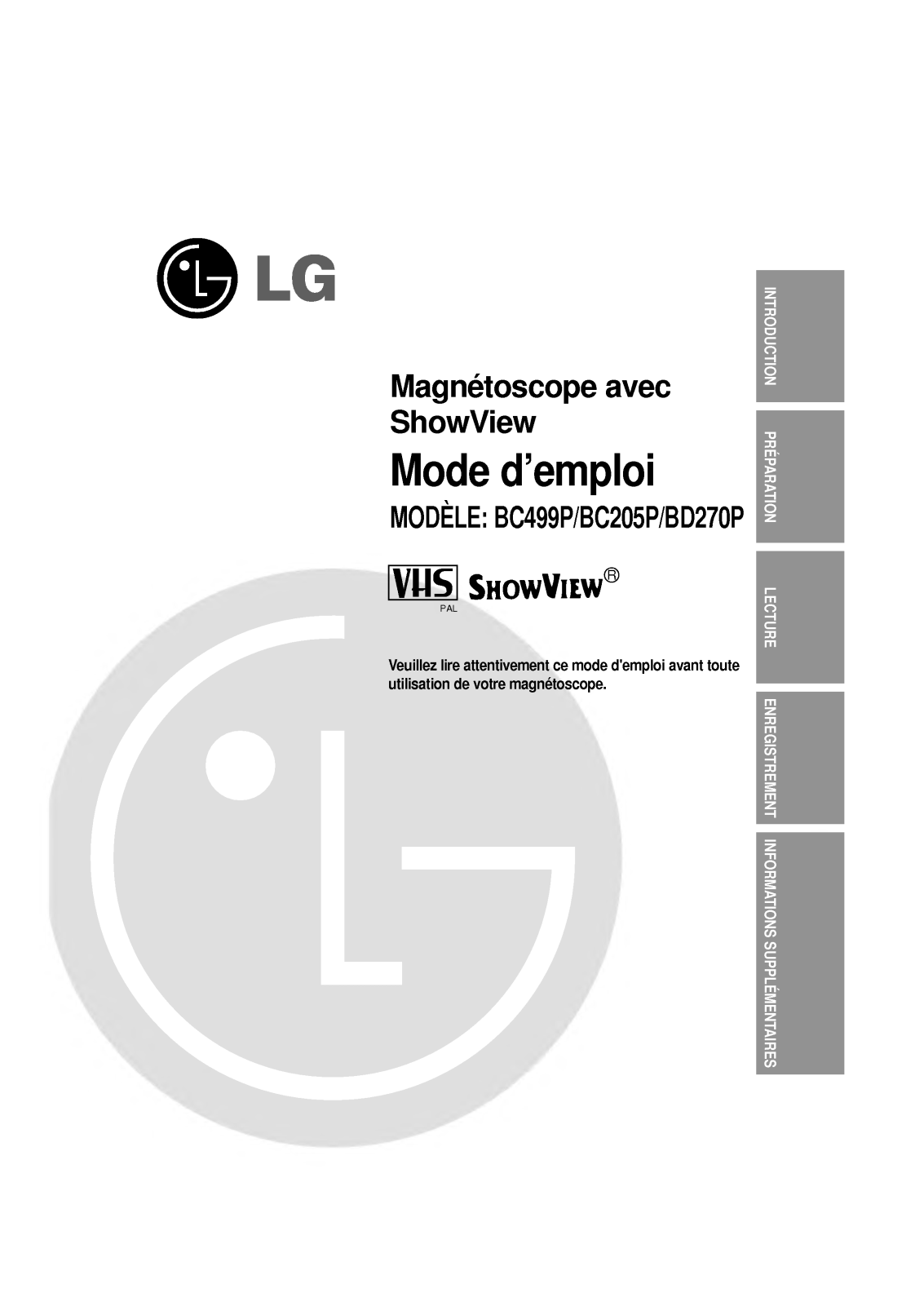 LG BC499P User Manual