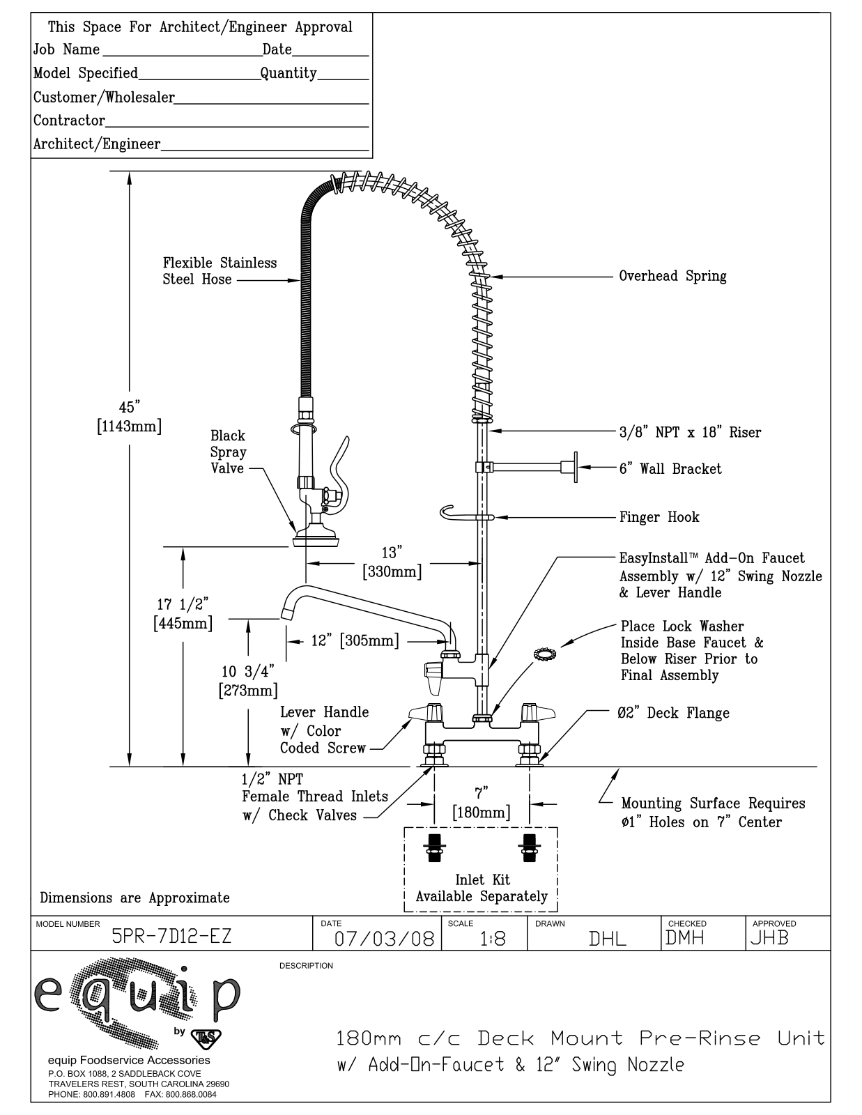 T&S Brass 5PR-7D12-EZ User Manual