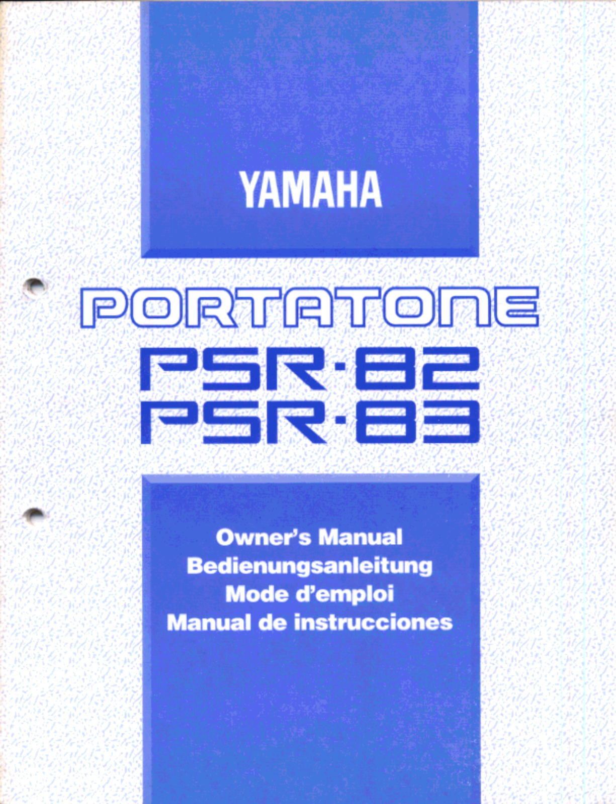 Yamaha PSR-83, PSR-82 User Manual