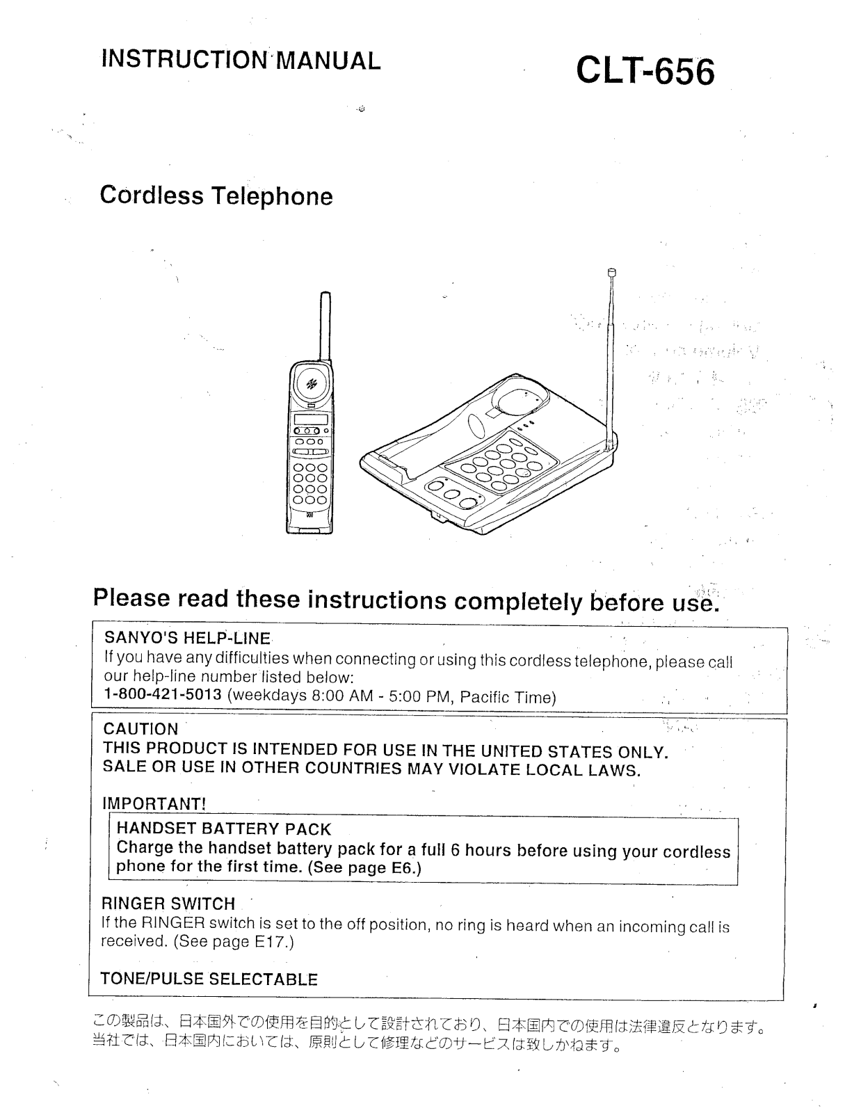 Sanyo CLT656 User Manual