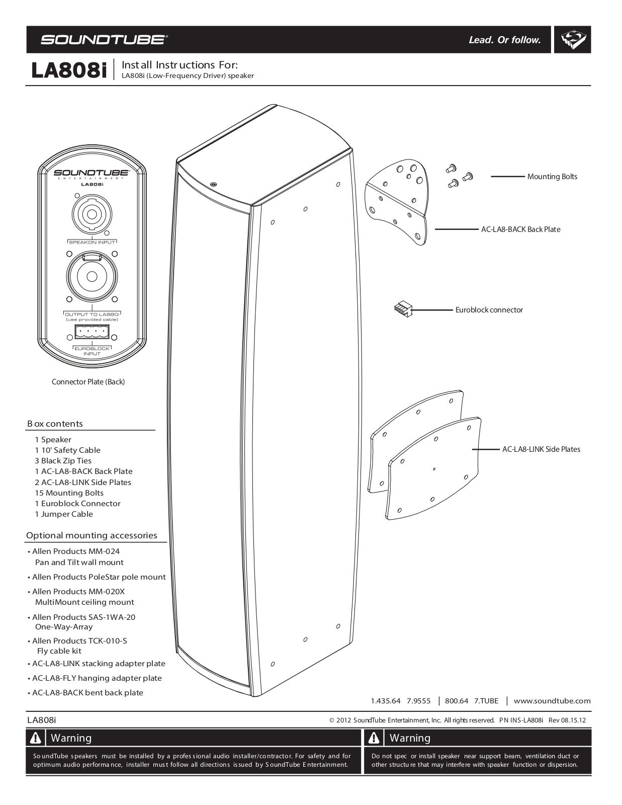 Soundtube LA808i User Manual