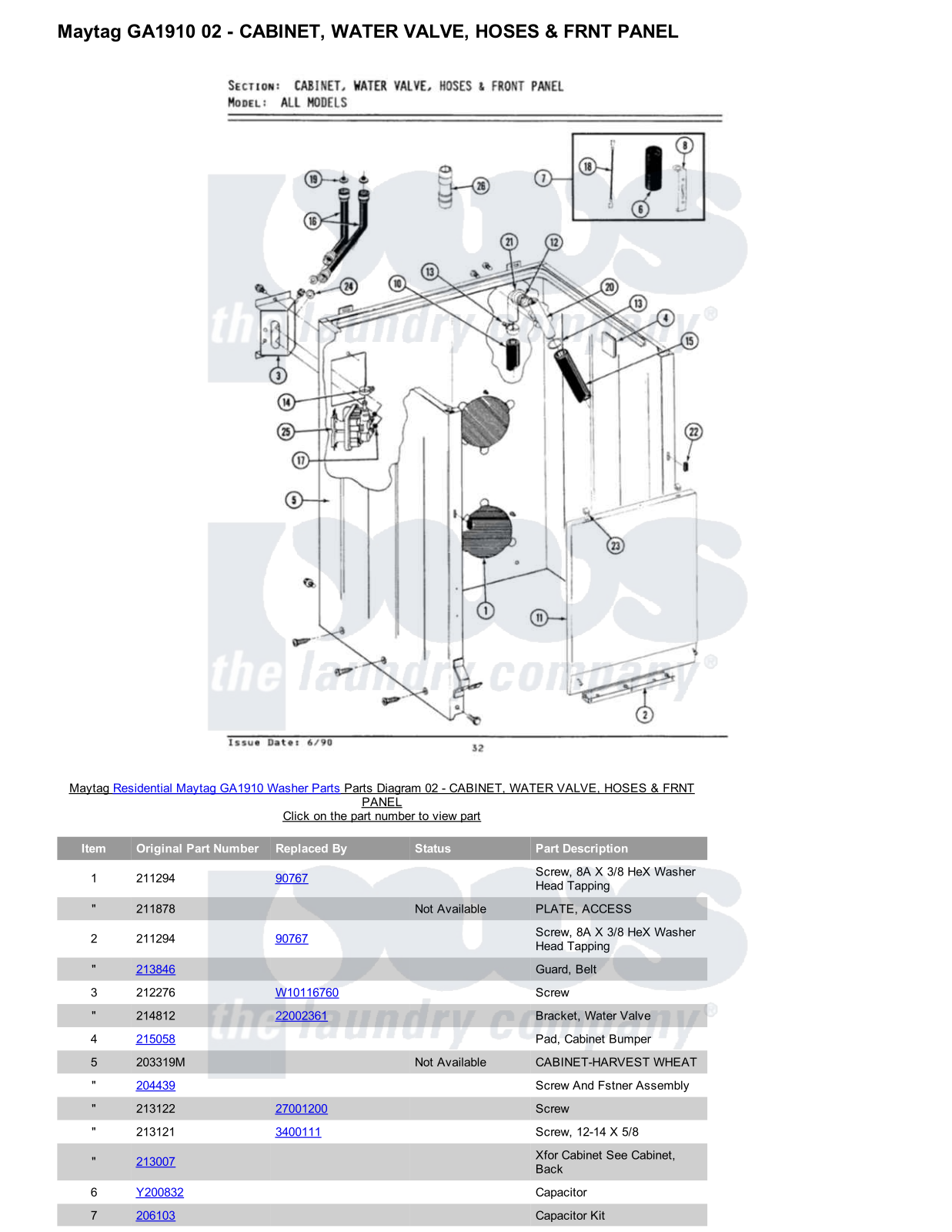 Maytag GA1910 Parts Diagram