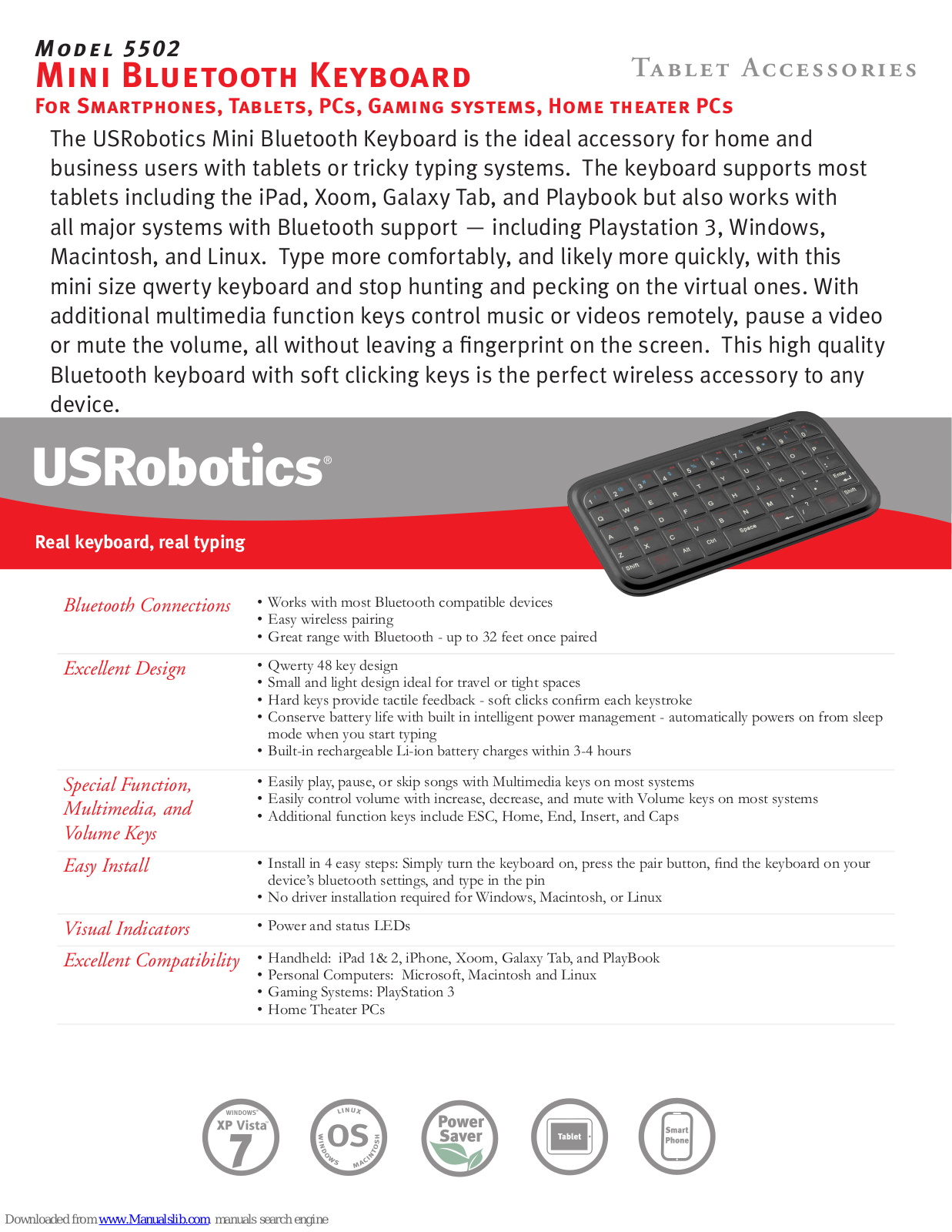 US Robotics 5502 Specifications