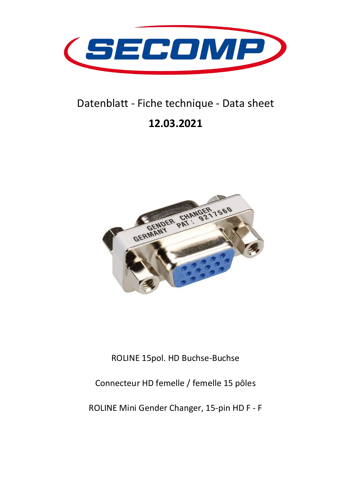 ROLINE 12032021 Datasheet - ManualMachine.com