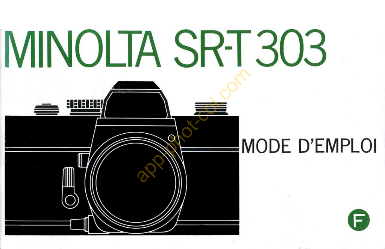 MINOLTA SR-T 303 Instruction Manual