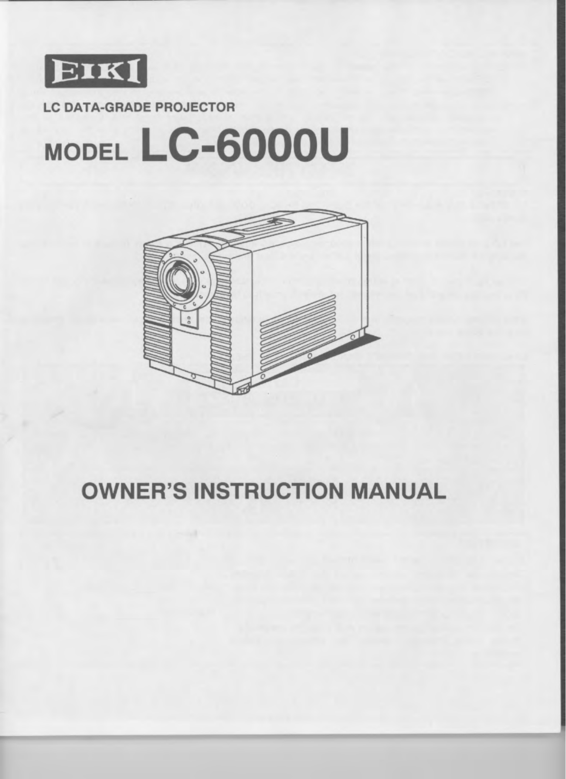 Eiki LC-6000U User Manual