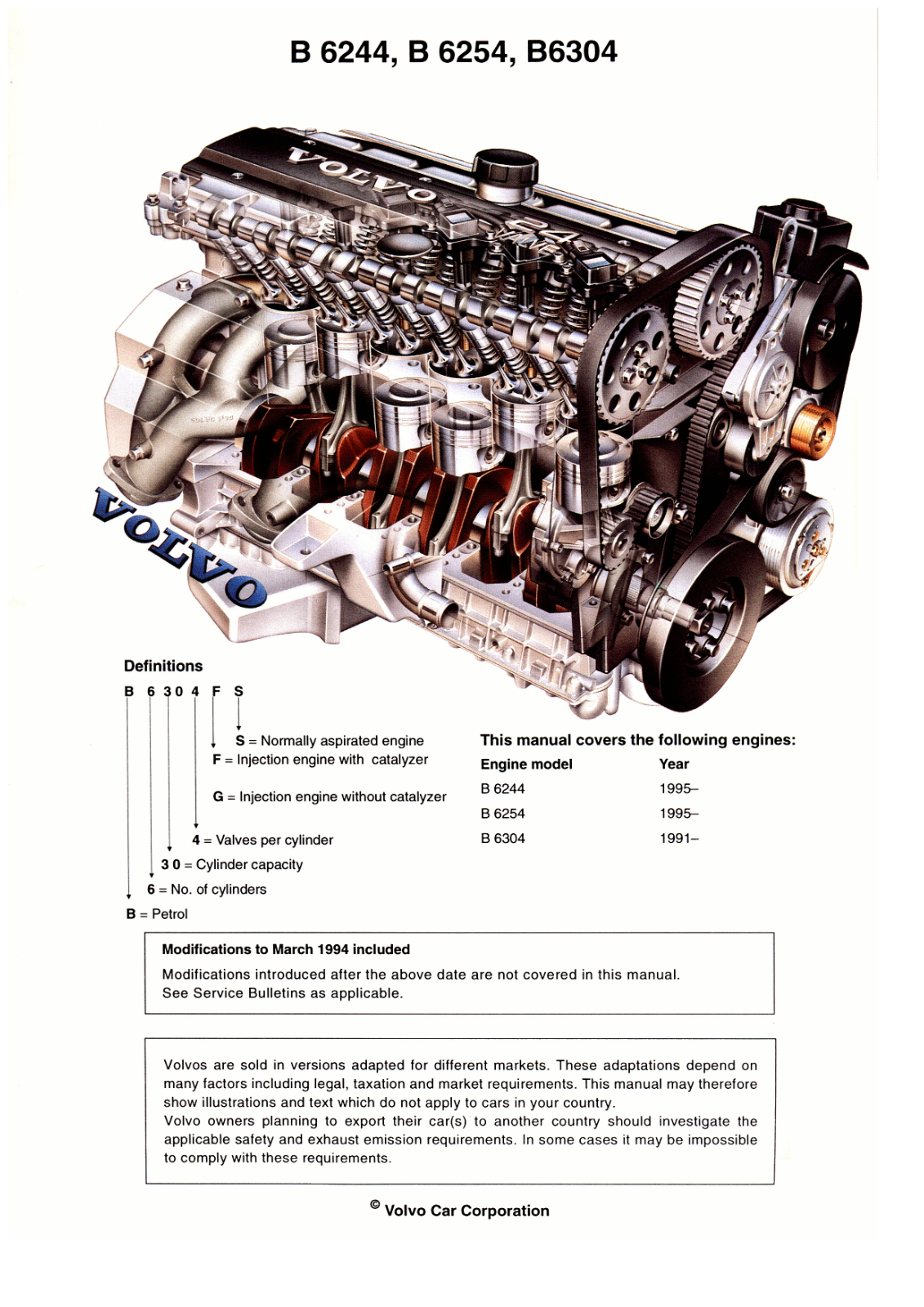 Volvo B6244 B6254 B6304 Engine Service Repair Manual - ManualMachine.com
