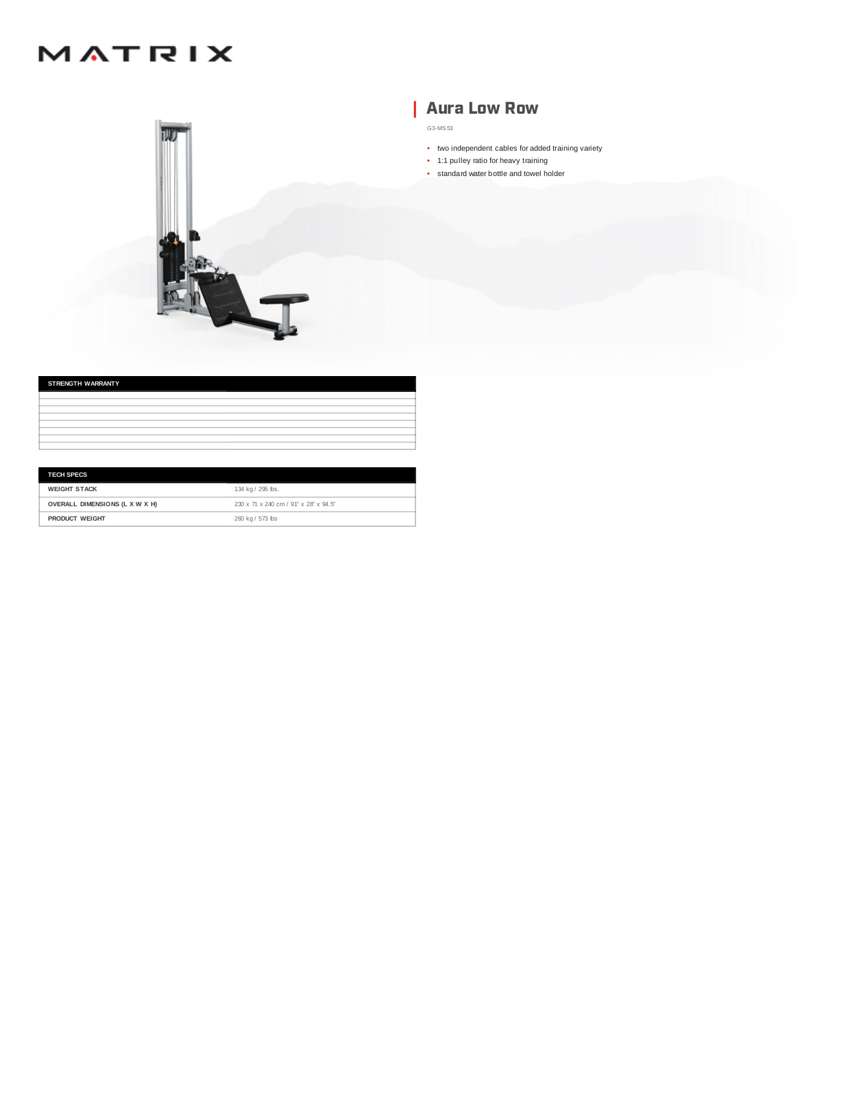 Matrix G3-MS53 Specification Sheet