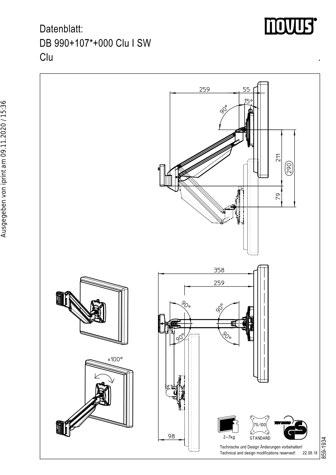 NOVUS 9901071000, 9901079000 Technical drawing - ManualMachine.com