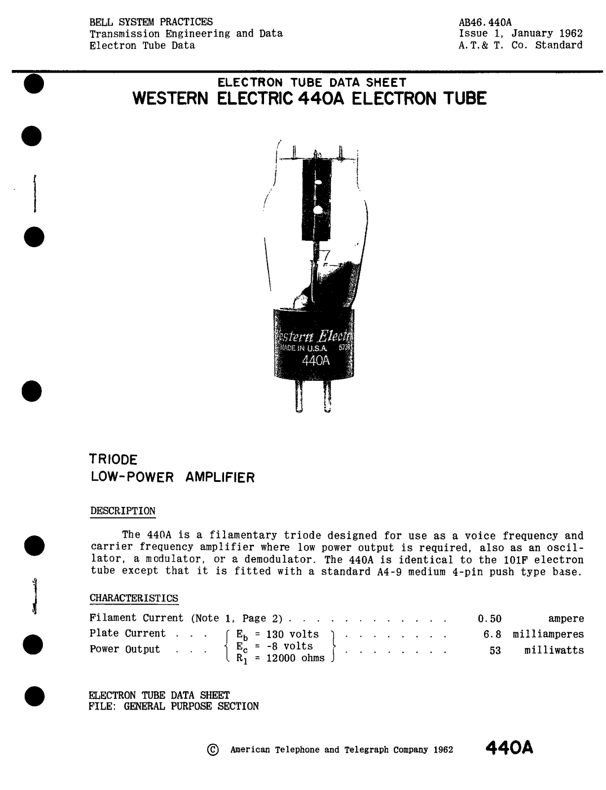 Western Electric 440-A Brochure