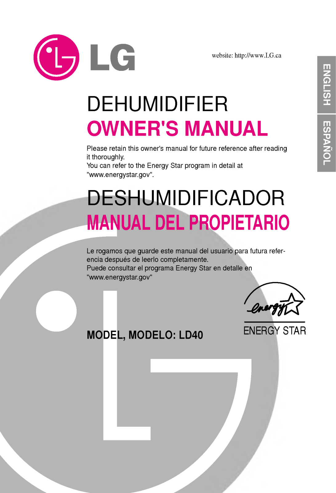 LG LD-40Y5 User Manual