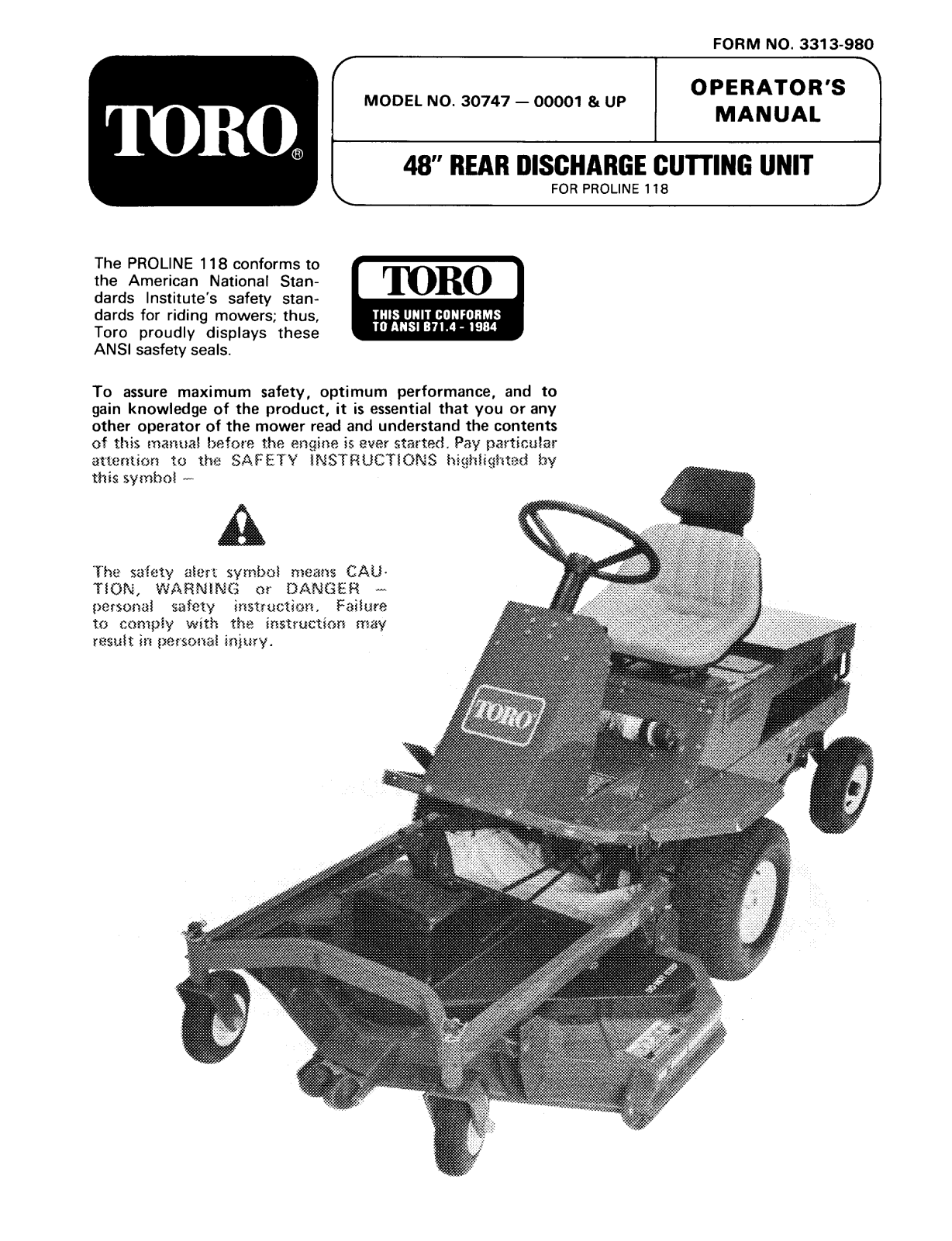 Toro 30747 Operator's Manual