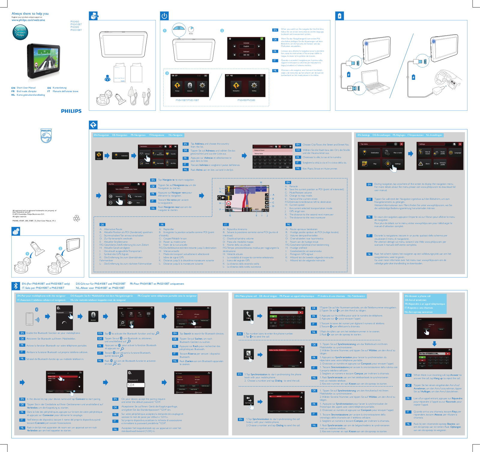 Philips PNS400, PNS410BT, PNS510BT, PNS500 User manual