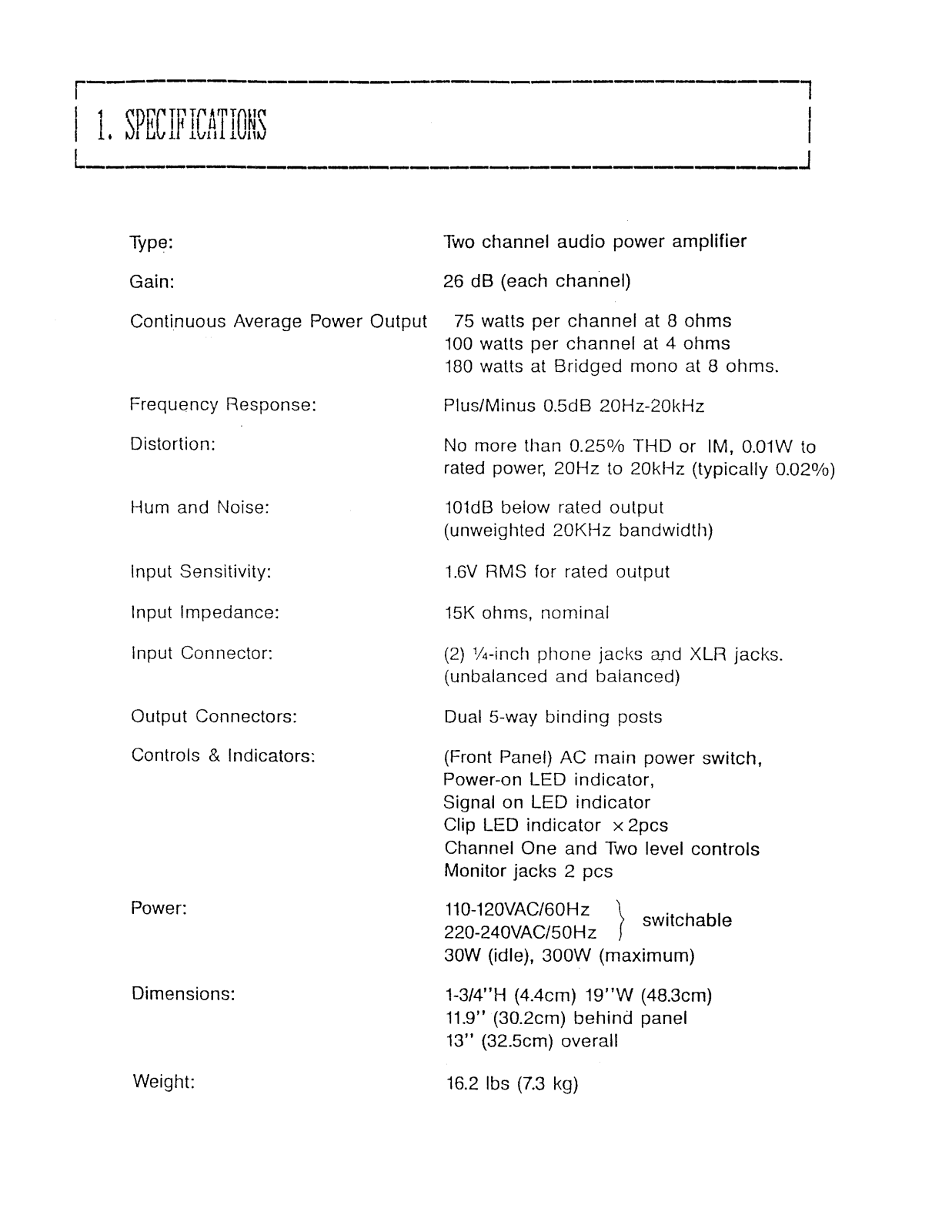 International AB 200 Specification