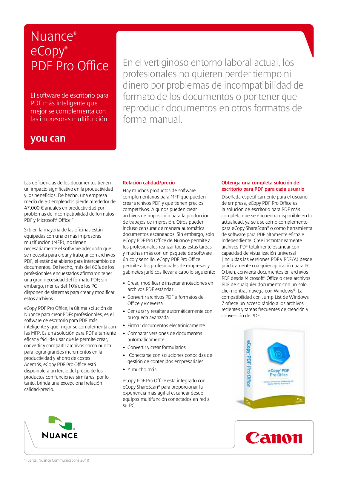 Canon NUANCE ECOPY PDF PRO OFFICE BROCHURE