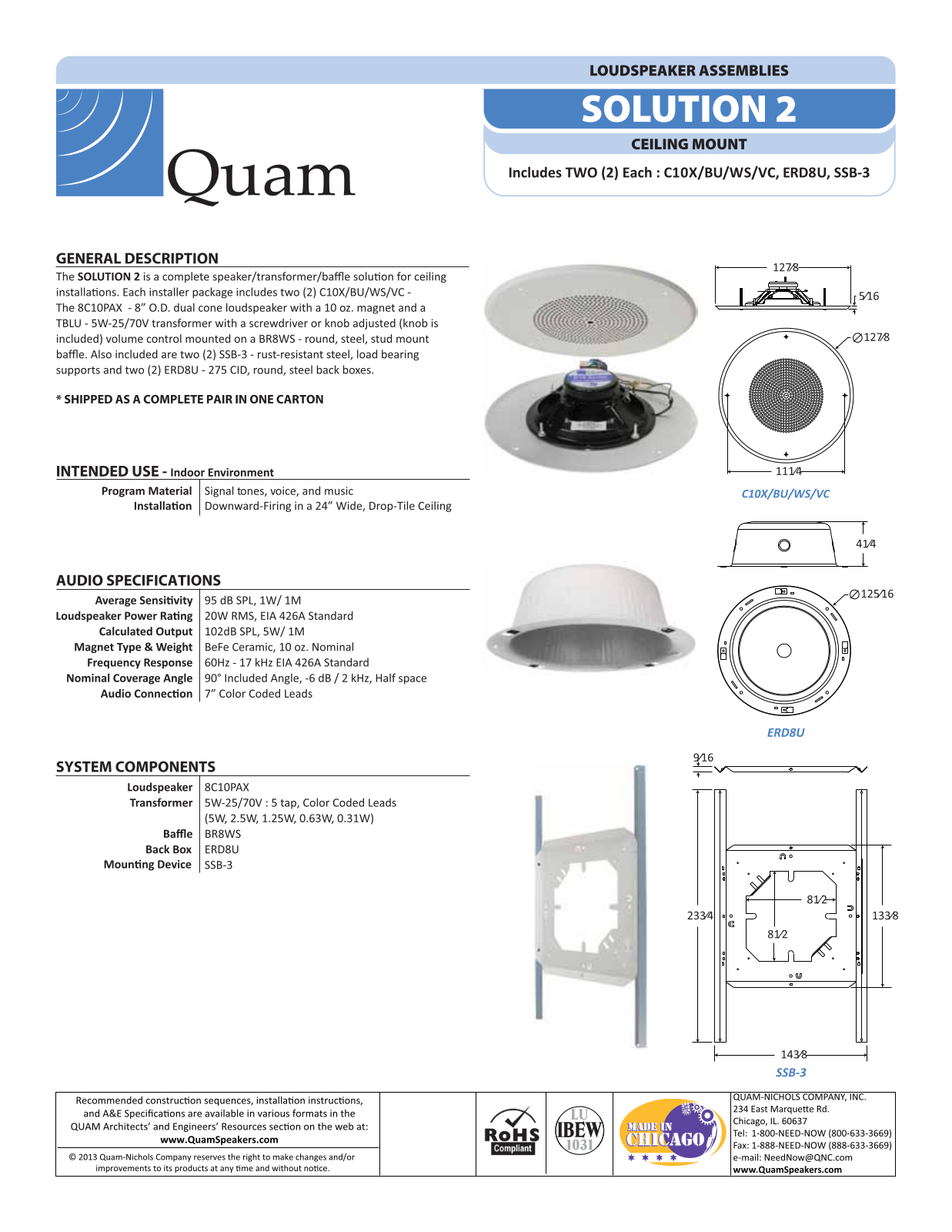 Quam SOLUTION-2 Specifications