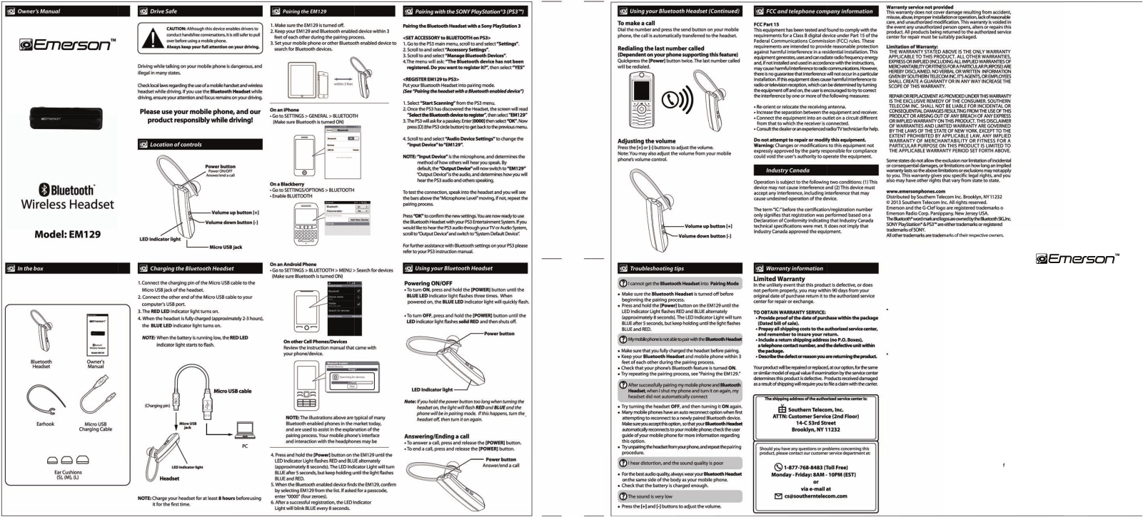 Emerson EM129 User Manual