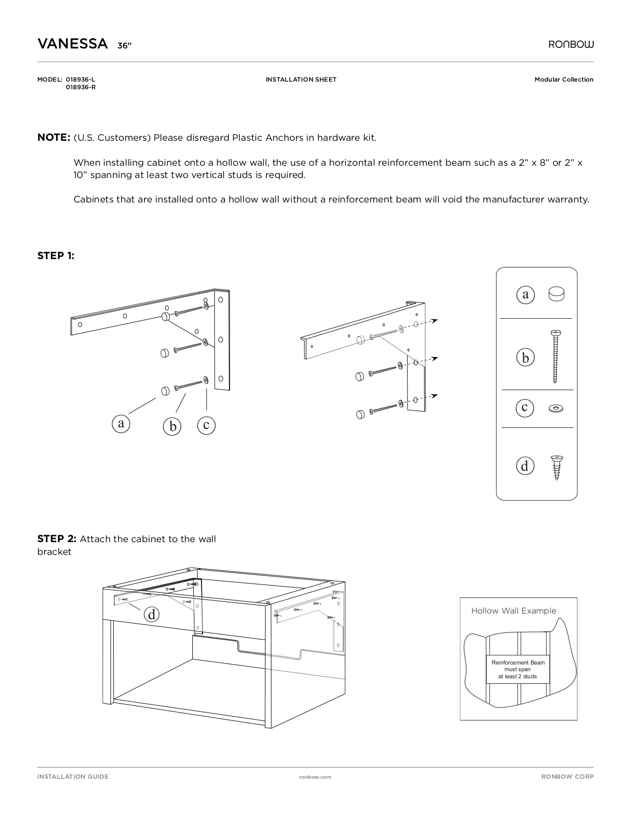 Ronbow Vanessa User Manual