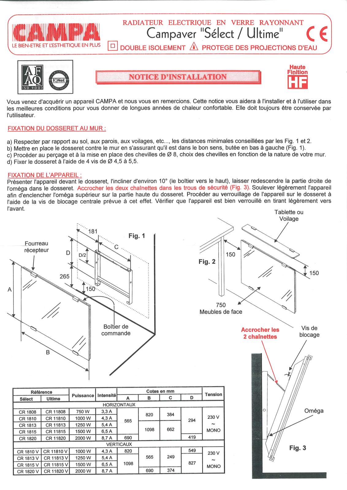 CAMPA Campaver Ultime User Manual