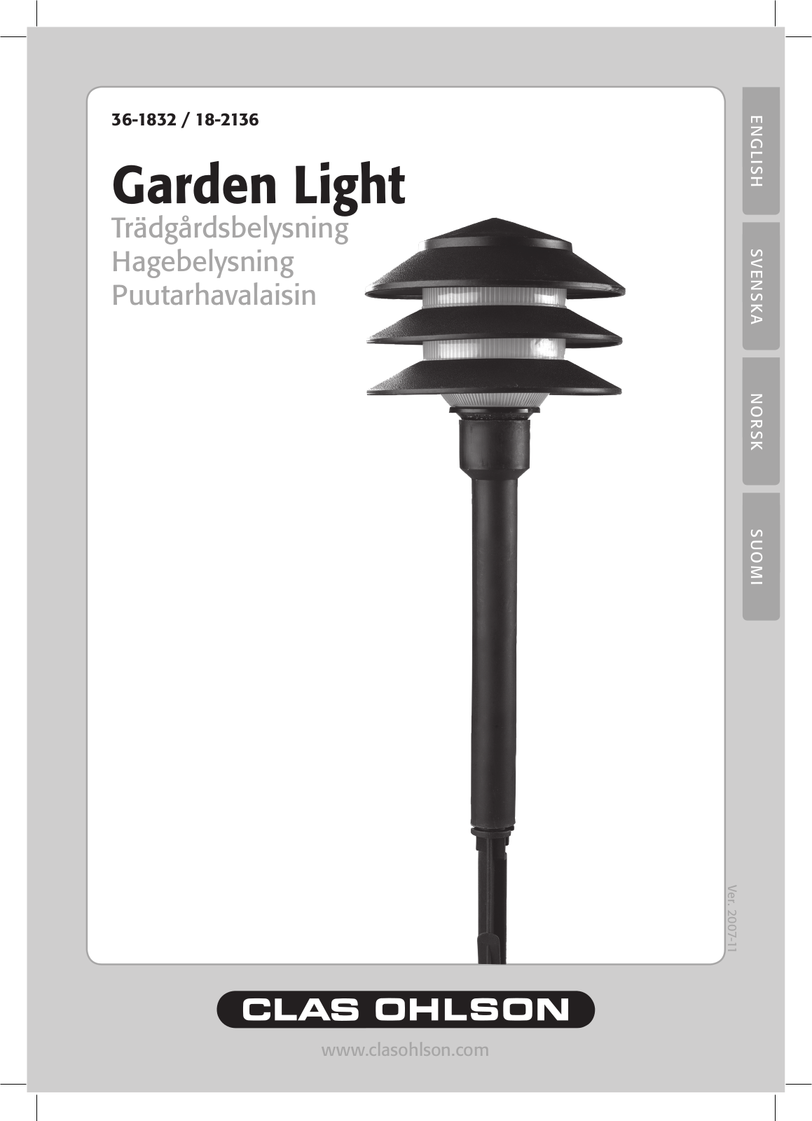 Clas Ohlson 36-1832, 18-2136 Instruction Manual