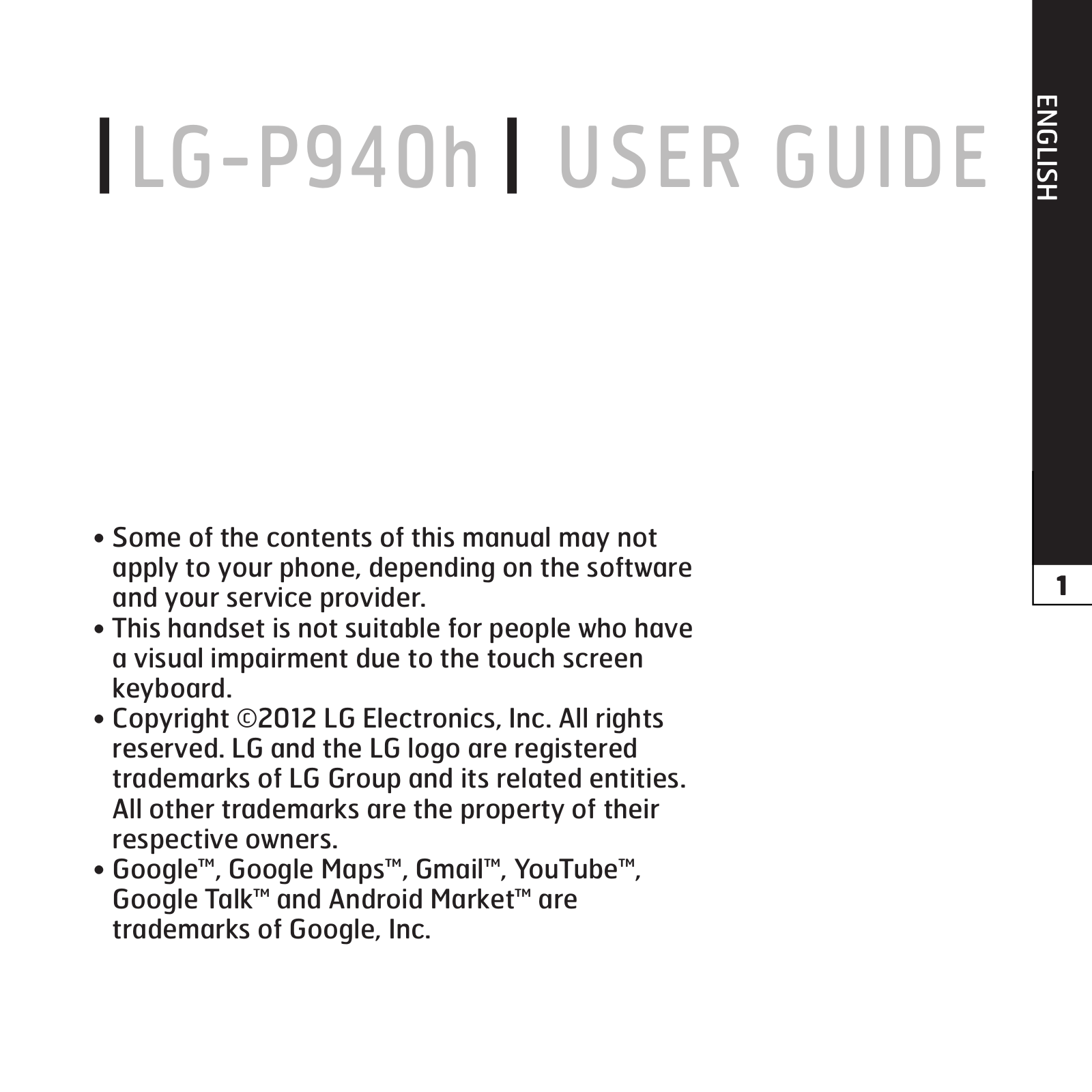LG P940H Users manual