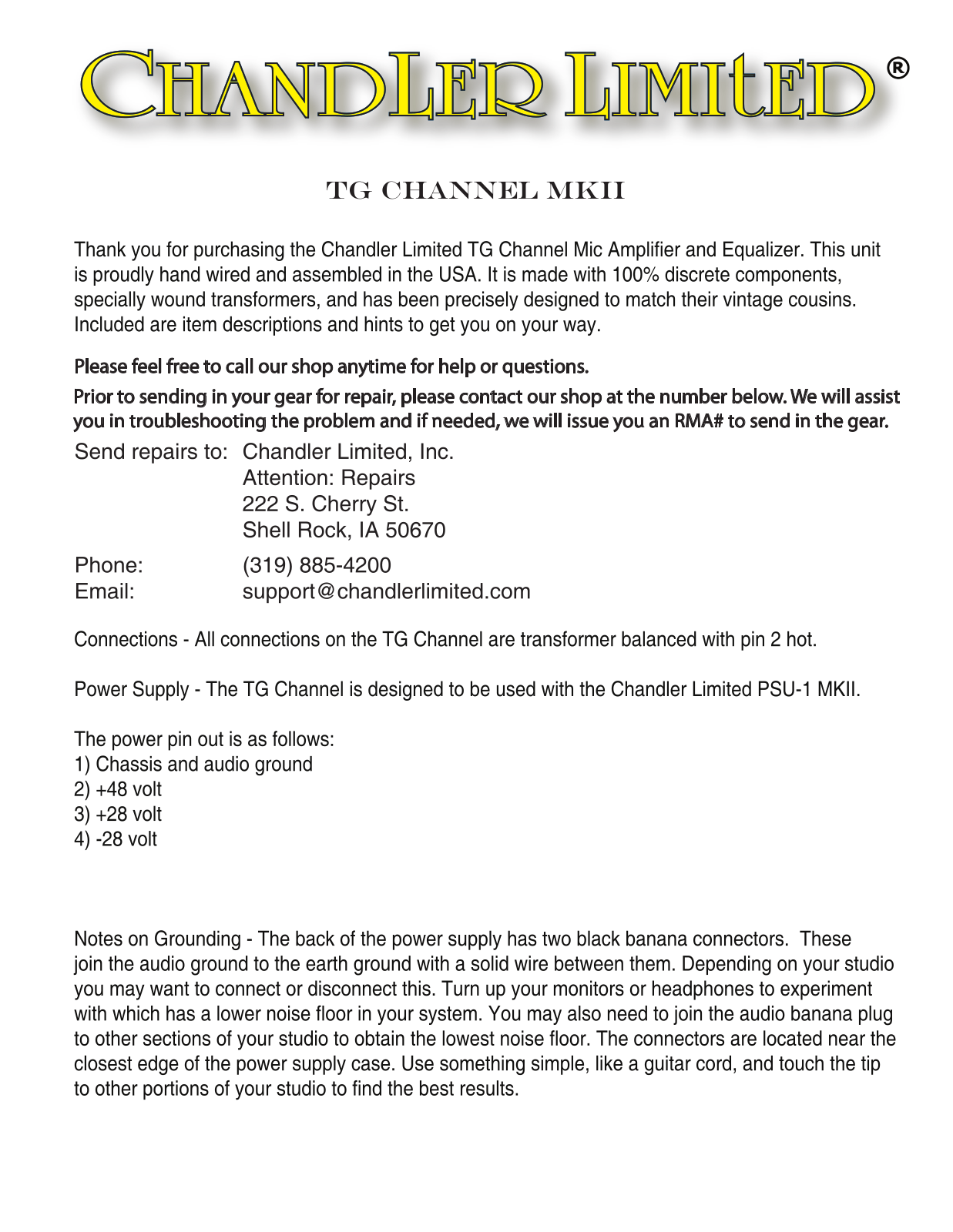 Chandler Limited TG Channel MKII User Manual