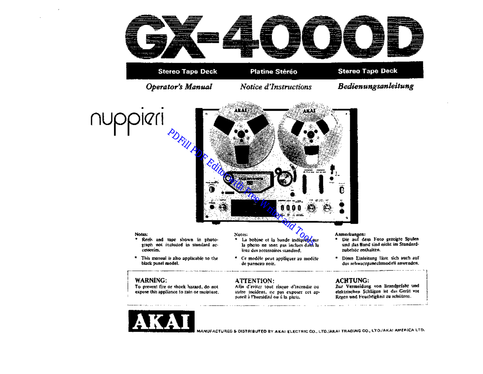 Akai gx-4000d User Manual