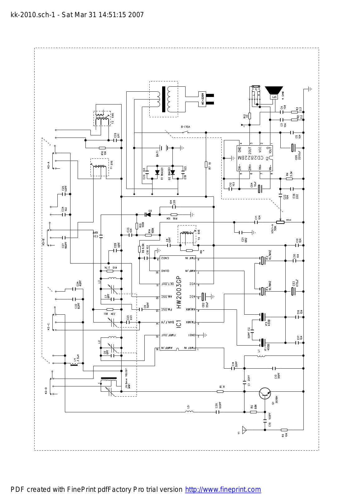 Vitek kk-2010 Schematic