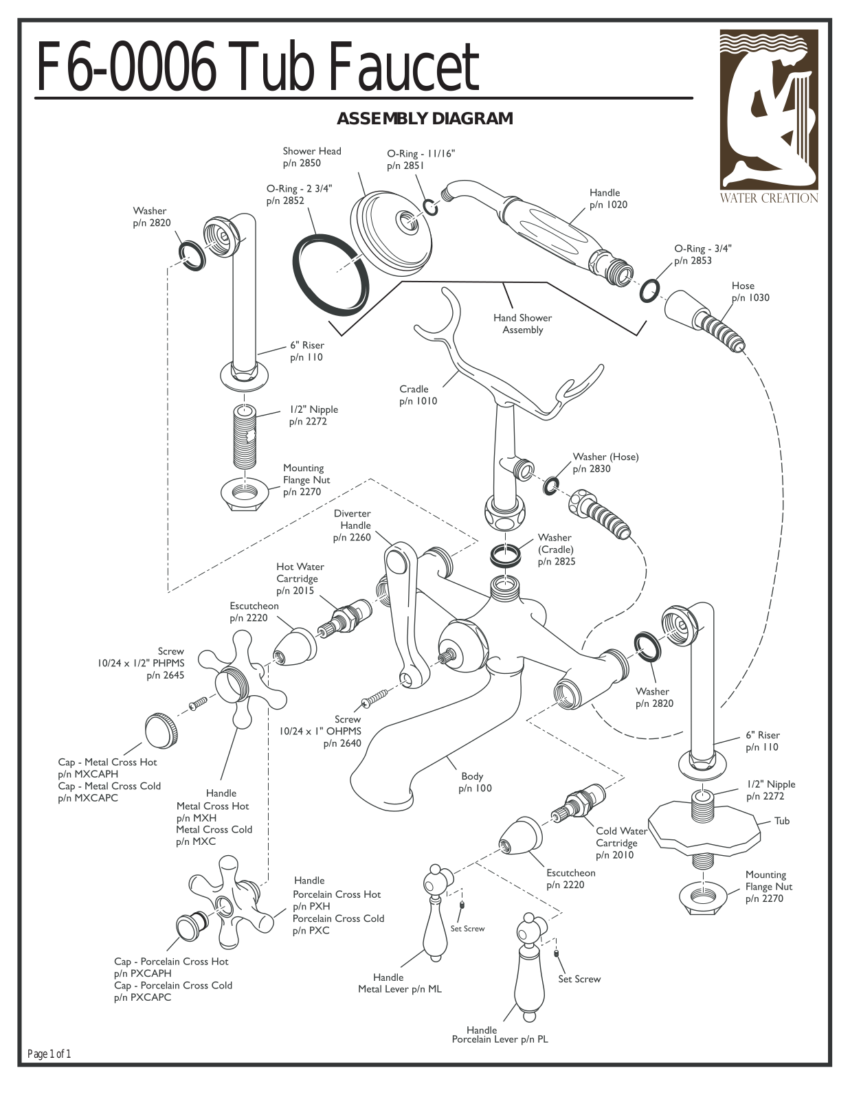 Water Creation F6000605PX, F6000605PL, F6000605CL, F6000605AX, F6000603PX User Manual