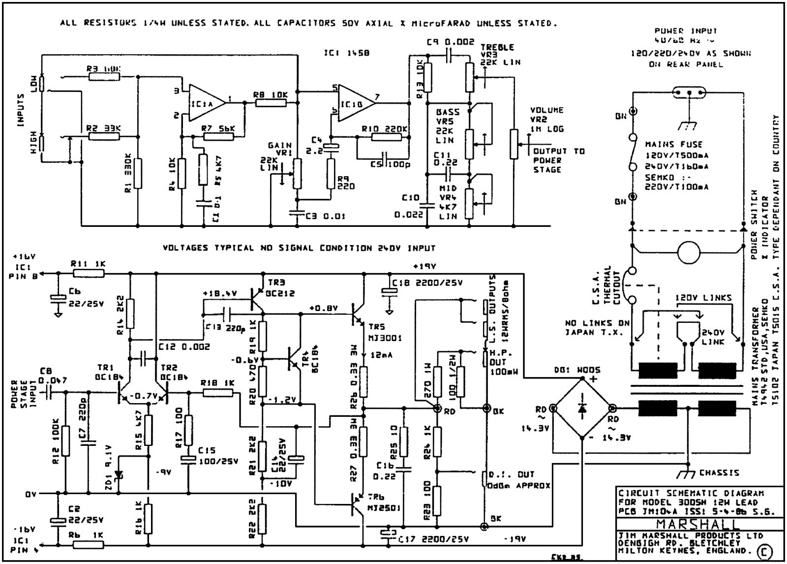 Marshall 5005 schematic