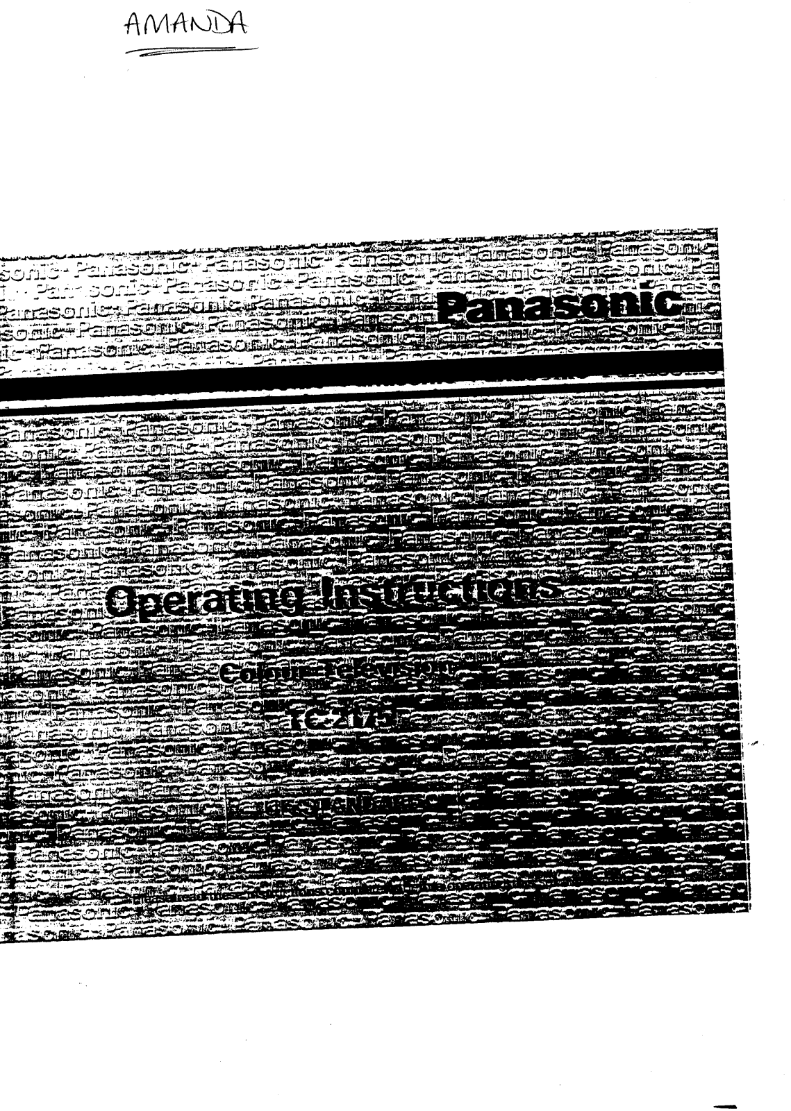 Panasonic TC-2175 User Manual