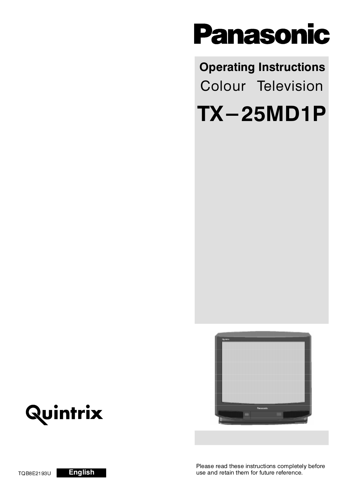 Panasonic TX-25MD1 User Manual