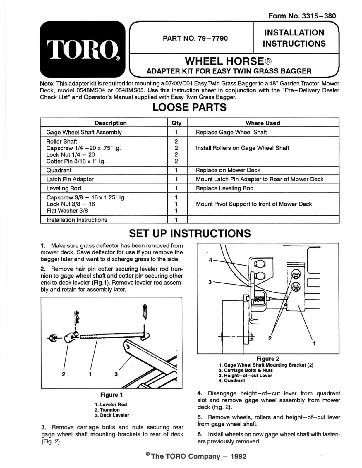 Toro 79-7790 Operator's Manual