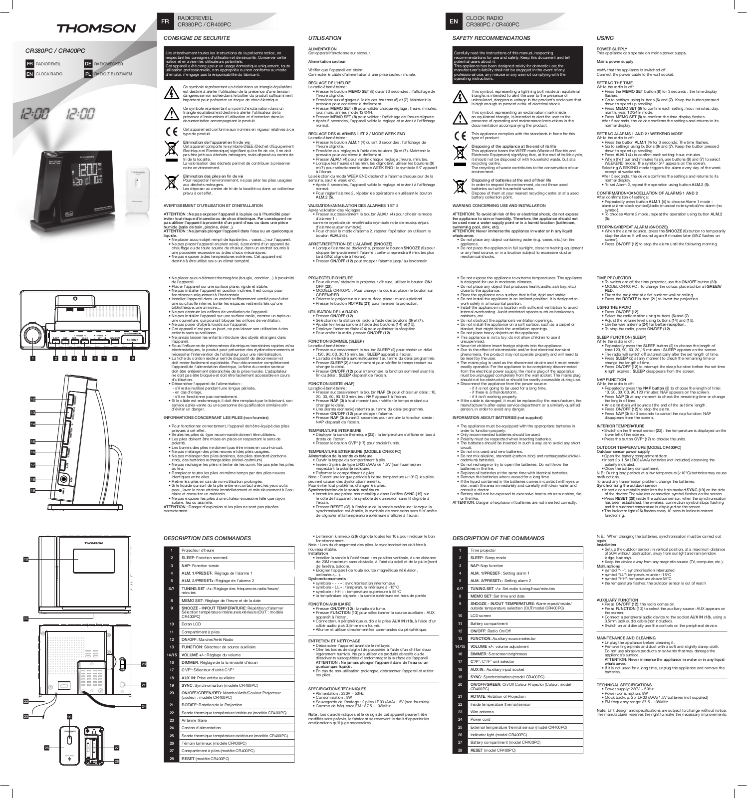 THOMSON CR380PC User Manual