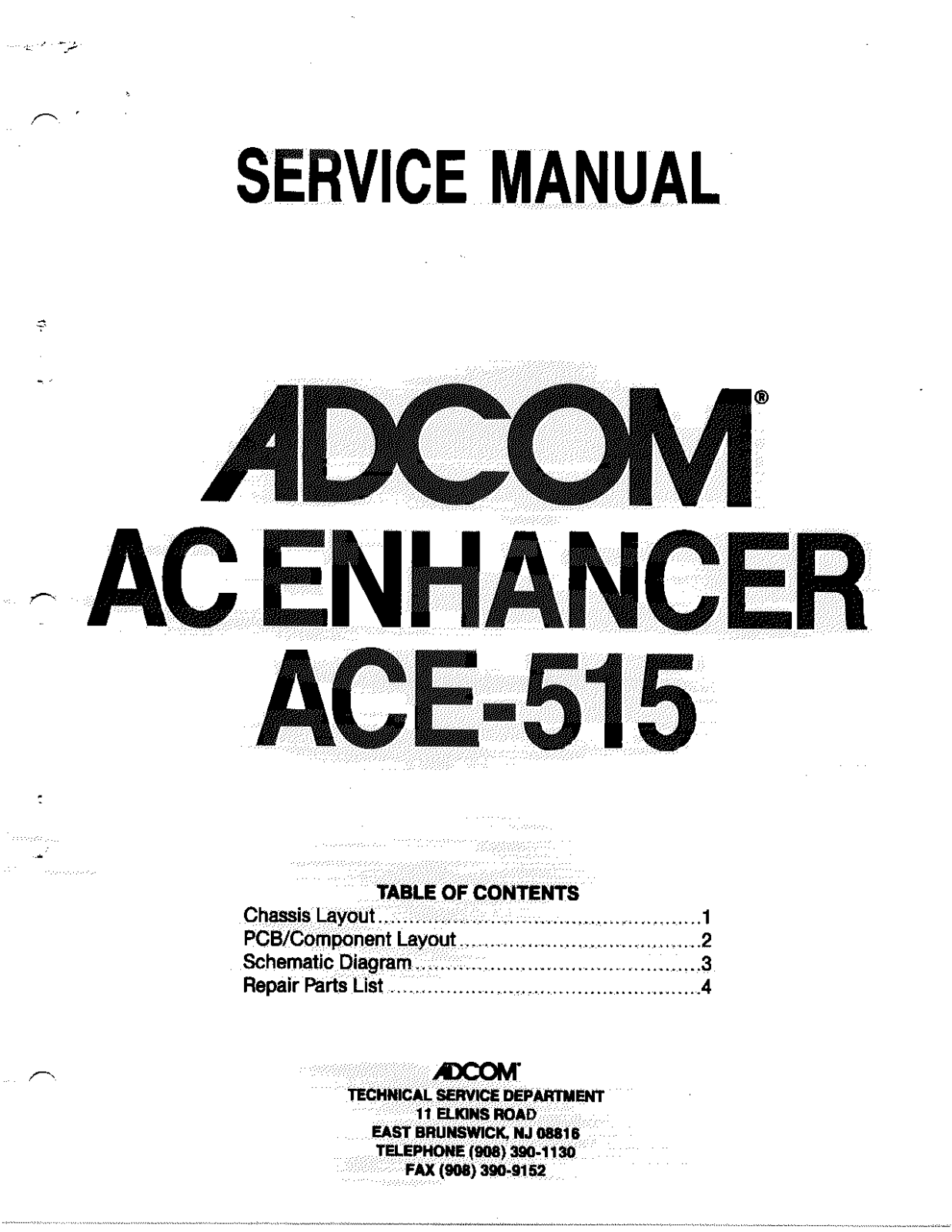 Adcom ACE-515 Service manual