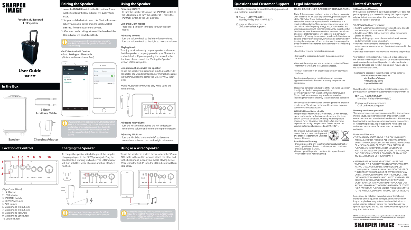 Sharper image SBT1027 User Manual