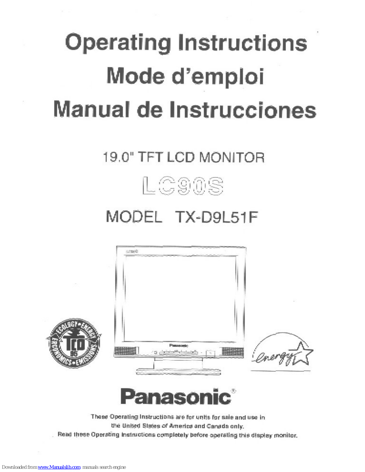 Panasonic PANAFLAT LC-90S, TX-D9L51F User Manual