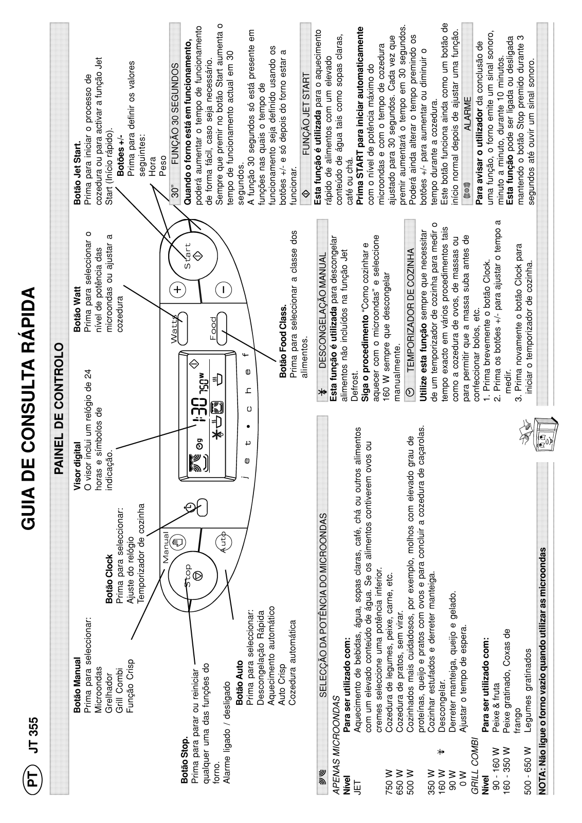 Whirlpool JT 355 alu, JT 355 white, JT 355 black Quick reference guide