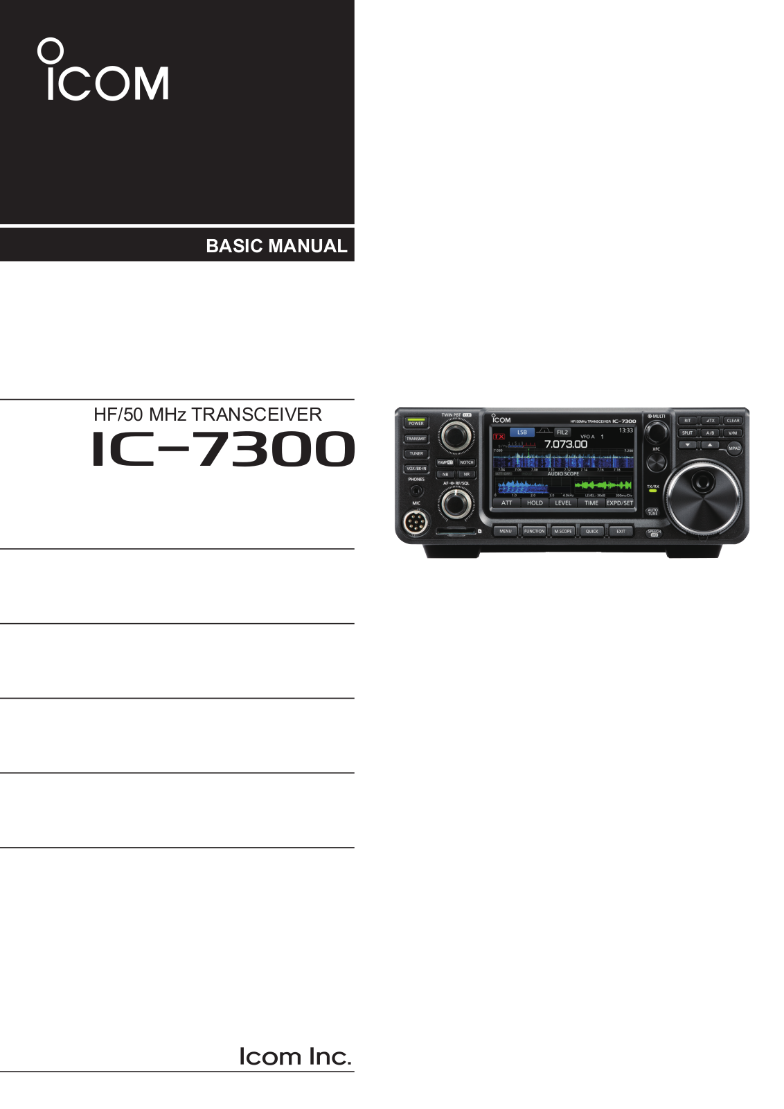 ICOM IC-7300 User guide